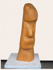 Alexander Weinmann Kopf, Skulptur, Platanenholz, Höhe c. 51 cm-2