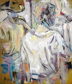 Heiko Pippig Cowboy und Maler, Acryl auf Leinwand, 165 x 145 cm +170